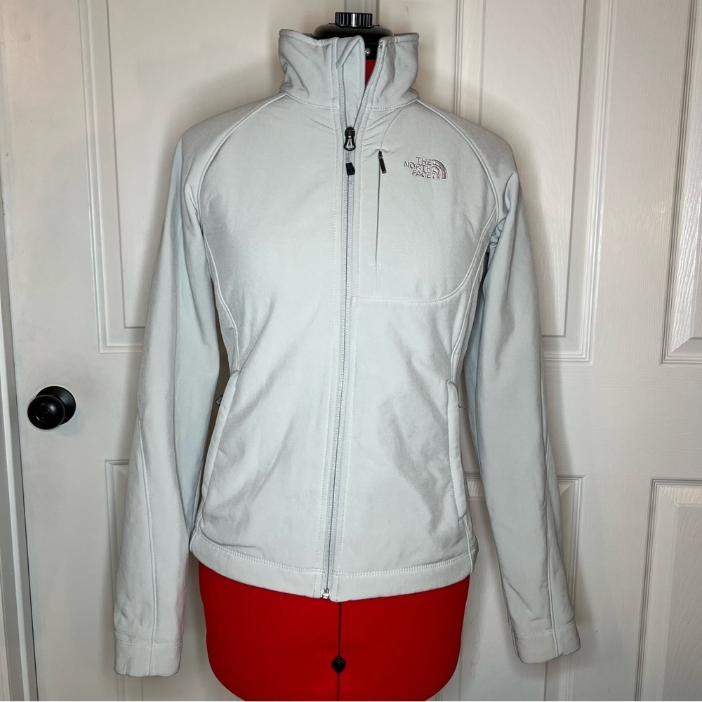 The North Face Fleece Lined Soft Shell Jacket Womens XS Light Gray